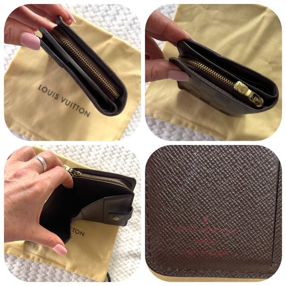 Louis Vuitton Damier Ebene Pattern Compact Zippé Wallet vintage - Picture 8 of 11